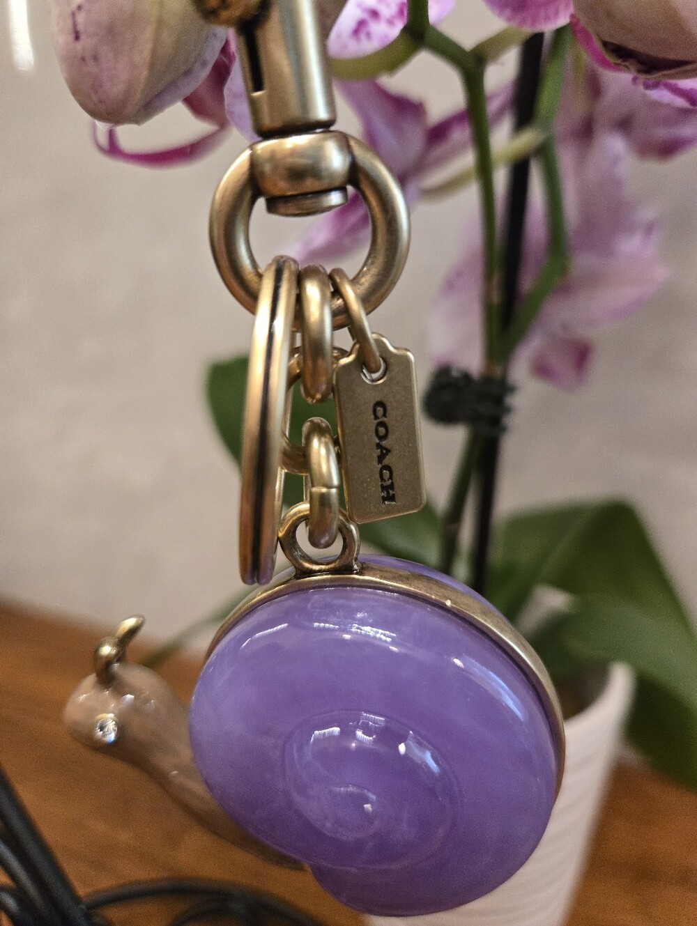 Coach Purple Snail Keychain Charm - Picture 4 of 4